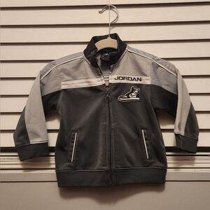 Jordan Infants Black and Gray Zip-Up Jacket Size 6-9 Months